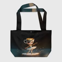 Пляжная сумка 3D Балерина Капучино, мем, Ballerina Cappuccina