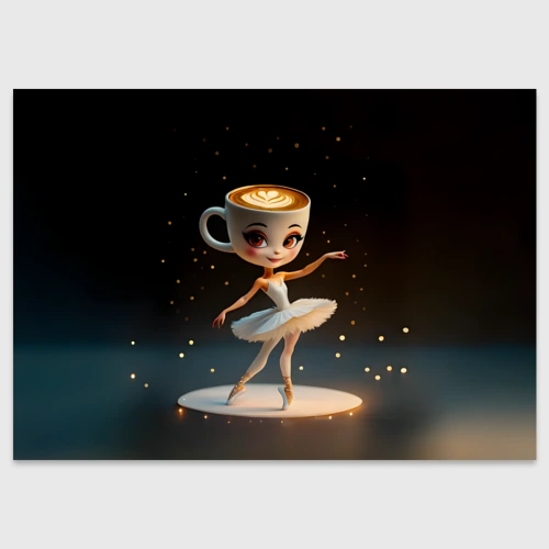 Поздравительная открытка Балерина Капучино, мем, Ballerina Cappuccina