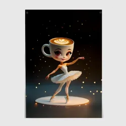 Постер Балерина Капучино, мем, Ballerina Cappuccina