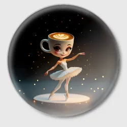 Значок Балерина Капучино, мем, Ballerina Cappuccina