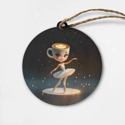 Деревянная игрушка круг Балерина Капучино, мем, Ballerina Cappuccina