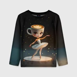 Детский лонгслив 3D Балерина Капучино, мем, Ballerina Cappuccina
