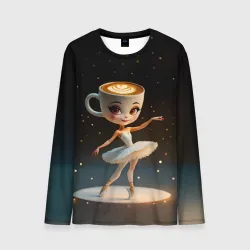 Мужской лонгслив 3D Балерина Капучино, мем, Ballerina Cappuccina
