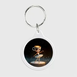 Брелок круглый Балерина Капучино, мем, Ballerina Cappuccina