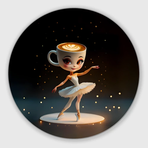 Круглый коврик для мышки Балерина Капучино, мем, Ballerina Cappuccina