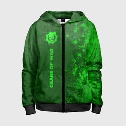 Детская толстовка 3D на молнии Gears of War - green gradient по-вертикали