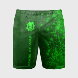 Мужские шорты спортивные Gears of War - green gradient по-вертикали