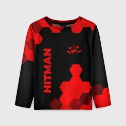 Детский лонгслив 3D Hitman - red gradient вертикально
