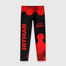 Детские леггинсы 3D Hitman - red gradient вертикально