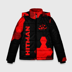 Зимняя куртка для мальчиков 3D Hitman - red gradient вертикально