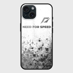 Чехол силиконовый для Apple iPhone 15 матовый Need for Speed - white gradient посередине