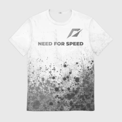 Мужская футболка 3D Need for Speed - white gradient посередине