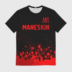 Мужская футболка 3D Maneskin - red gradient посередине