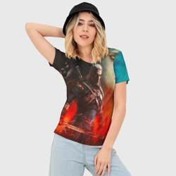 Женская футболка 3D Slim Ведьмак 10-летие - фото 2