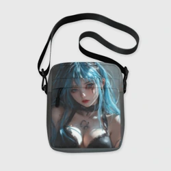 Сумка через плечо 3D Аниме девушка с синими волосами