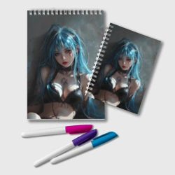 Блокнот Аниме девушка с синими волосами
