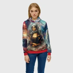 Женская толстовка 3D Мона Лиза в открытом космосе - нейроарт - фото 2