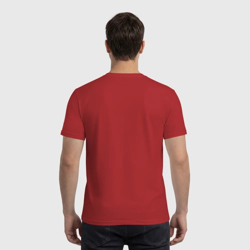 Мужская футболка хлопок с принтом Диетолог с овощами, вид сзади #2