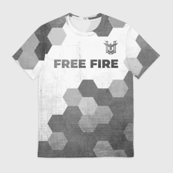 Мужская футболка 3D Free Fire - white gradient посередине