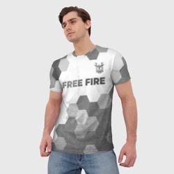 Мужская футболка 3D Free Fire - white gradient посередине - фото 2