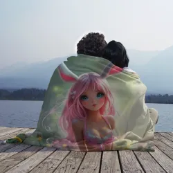 Плед 3D Девушка с ушками зайца  - фото 2
