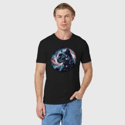 Мужская футболка хлопок Звёздная пантера - нейроарт - фото 2