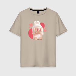 Женская футболка хлопок Oversize Лабубу