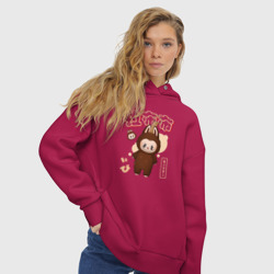 Женское худи Oversize хлопок Labubu brown - фото 2