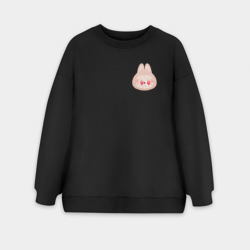 Женский свитшот oversize без начеса хлопок Labubu pink