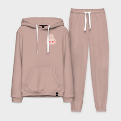 Мужской костюм хлопок с толстовкой Pink Labubu