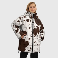 Женская зимняя куртка Oversize Коровий принт - фото 2