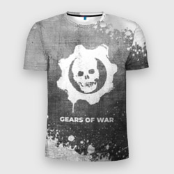Мужская футболка 3D Slim Gears of War - grey gradient