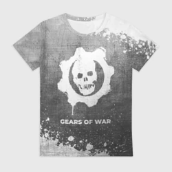Женская футболка 3D Gears of War - grey gradient
