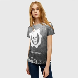 Женская футболка 3D Gears of War - grey gradient - фото 2