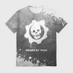 Мужская футболка 3D Gears of War - grey gradient