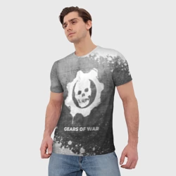 Мужская футболка 3D Gears of War - grey gradient - фото 2