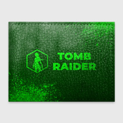 Обложка для студенческого билета Tomb Raider - green gradient по-горизонтали