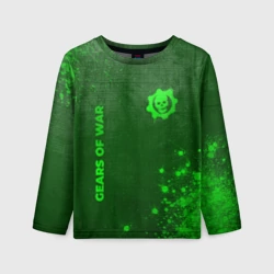 Детский лонгслив 3D Gears of War - green gradient вертикально
