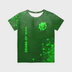 Детская футболка 3D Gears of War - green gradient вертикально