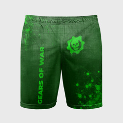 Мужские шорты спортивные Gears of War - green gradient вертикально