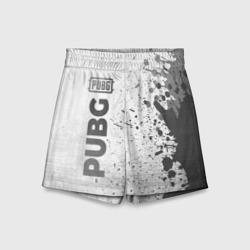Детские спортивные шорты 3D PUBG - white gradient по-вертикали