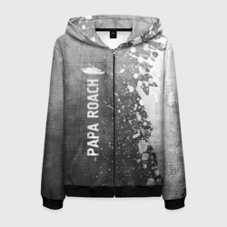 Мужская толстовка 3D на молнии Papa Roach - grey gradient по-вертикали