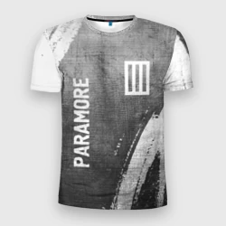 Мужская футболка 3D Slim Paramore - grey gradient вертикально