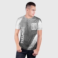 Мужская футболка 3D Slim Paramore - grey gradient вертикально - фото 2