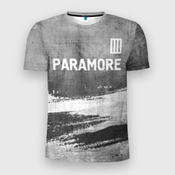 Мужская футболка 3D Slim Paramore - grey gradient посередине