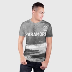 Мужская футболка 3D Slim Paramore - grey gradient посередине - фото 2