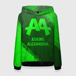 Женская толстовка 3D Asking Alexandria - green gradient