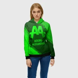 Женская толстовка 3D Asking Alexandria - green gradient - фото 2