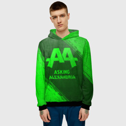Мужская толстовка 3D Asking Alexandria - green gradient - фото 2