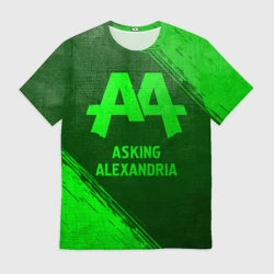 Мужская футболка 3D Asking Alexandria - green gradient